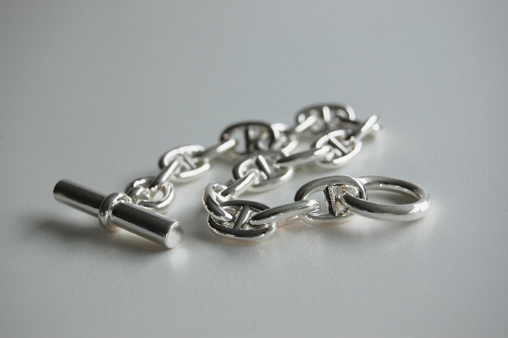 HERMES(エルメス) シェーヌダンクル MM 17 Silver H101994B 00017 鑑定書付き ブレスレット