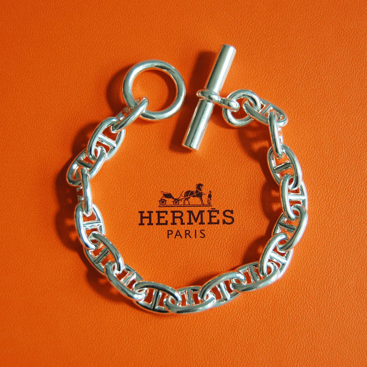 HERMES(エルメス) シェーヌダンクル MM 17 Silver H101994B 00017 鑑定書付き ブレスレット