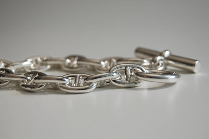 HERMES(エルメス) シェーヌダンクル MM 17 Silver H101994B 00017 鑑定書付き ブレスレット