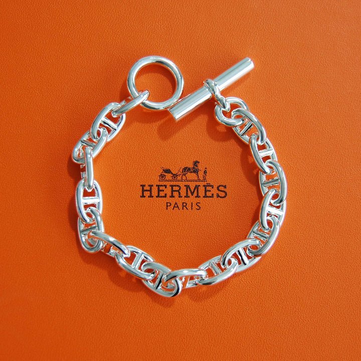HERMES(エルメス) シェーヌダンクル mm 17 Silver H101994B 00017 鑑定書付き ブレスレット