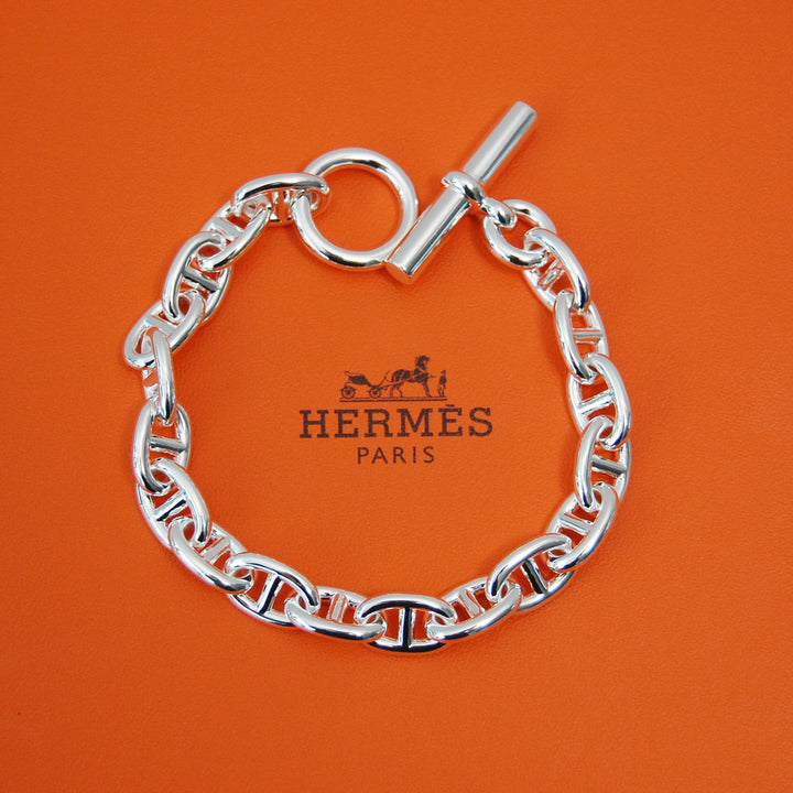 HERMES(エルメス) シェーヌダンクル mm 18 Silver H101994B 00018 鑑定書付き ブレスレット