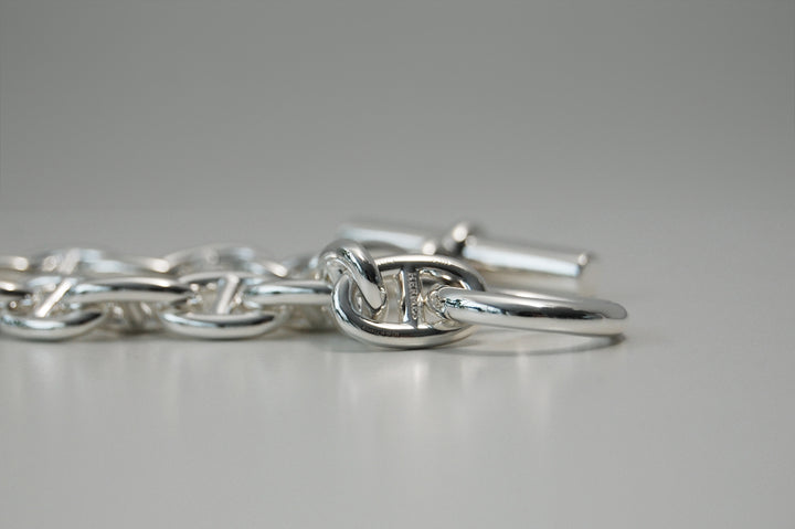 HERMES(エルメス) シェーヌダンクル mm 18 Silver H101994B 00018 鑑定書付き ブレスレット