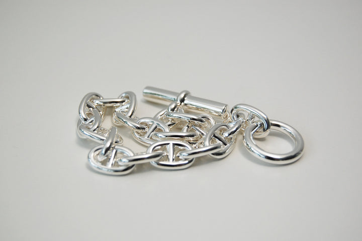 HERMES(エルメス) シェーヌダンクル mm 18 Silver H101994B 00018 鑑定書付き ブレスレット