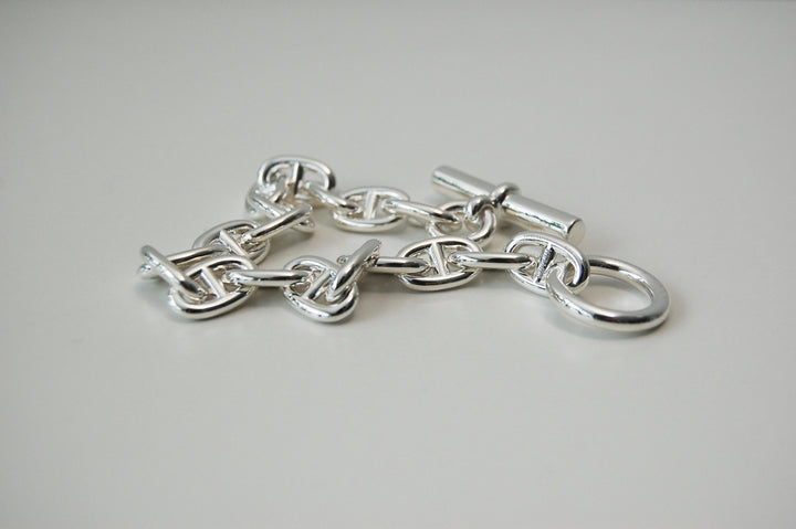 HERMES(エルメス) シェーヌダンクル mm 18 Silver H101994B 00018 鑑定書付き ブレスレット