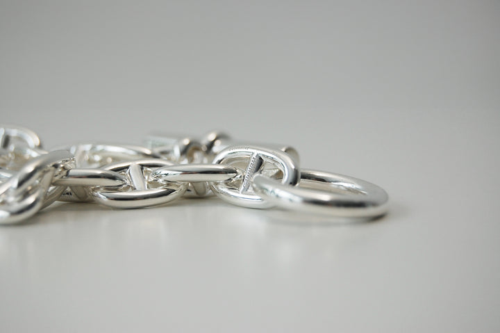 HERMES(エルメス) シェーヌダンクル mm 18 Silver H101994B 00018 鑑定書付き ブレスレット