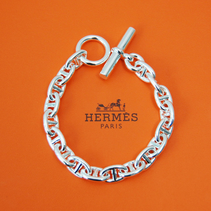 HERMES(エルメス) シェーヌダンクル mm 18 Silver H101994B 00018 鑑定書付き ブレスレット