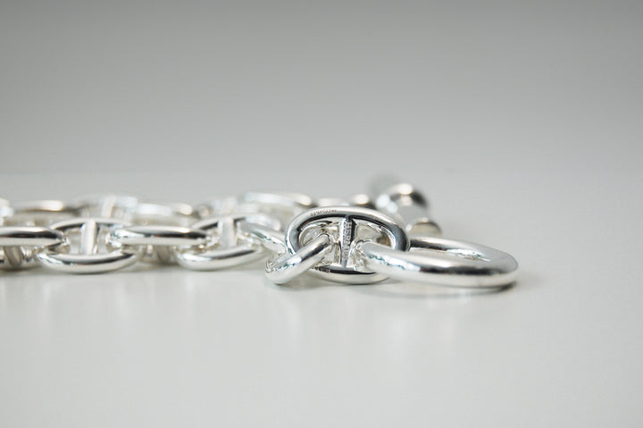 HERMES(エルメス) シェーヌダンクル mm 18 Silver H101994B 00018 鑑定書付き ブレスレット