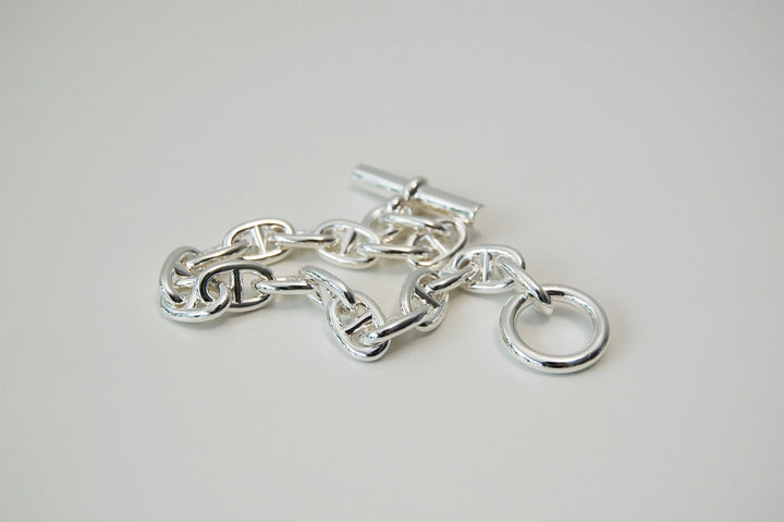 HERMES(エルメス) シェーヌダンクル mm 18 Silver H101994B 00018 鑑定書付き ブレスレット