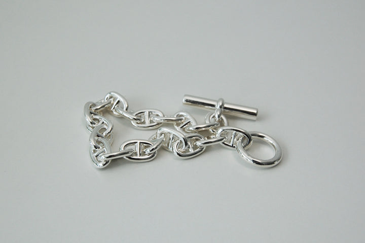 HERMES(エルメス) シェーヌダンクル mm 18 Silver H101994B 00018 鑑定書付き ブレスレット