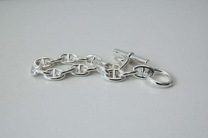 HERMES(エルメス) シェーヌダンクル mm 18 Silver H101994B 00018 鑑定書付き ブレスレット