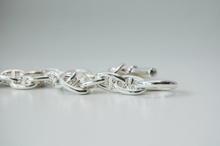 HERMES(エルメス) シェーヌダンクル mm 18 Silver H101994B 00018 鑑定書付き ブレスレット