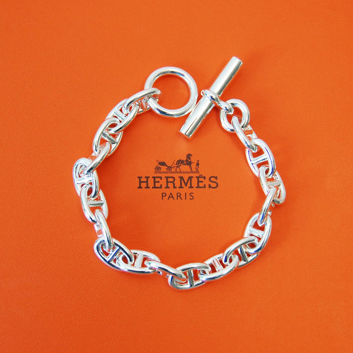 HERMES(エルメス) シェーヌダンクル mm 18 Silver H101994B 00018 鑑定書付き ブレスレット