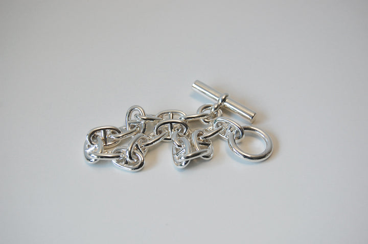 HERMES(エルメス) シェーヌダンクル mm 18 Silver H101994B 00018 鑑定書付き ブレスレット