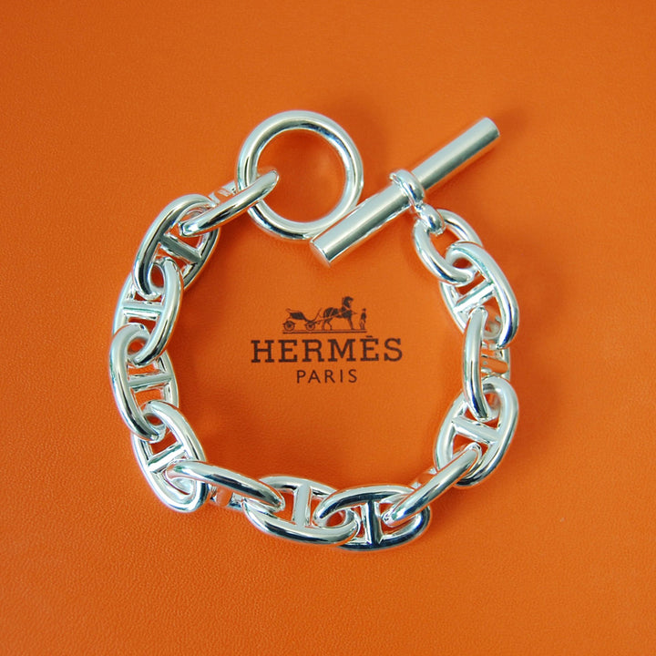 HERMES(エルメス) シェーヌダンクルブレスレット  TGM 12コマ 鑑定書付き