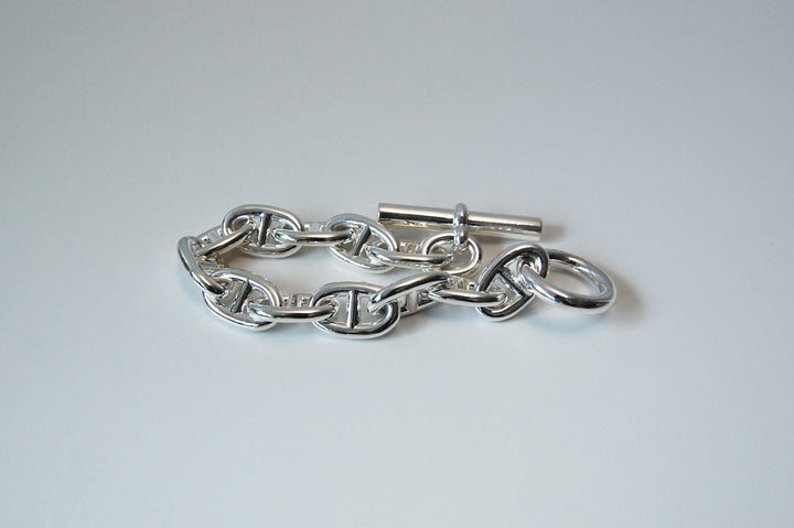 HERMES(エルメス) シェーヌダンクルブレスレット  TGM 12コマ 鑑定書付き