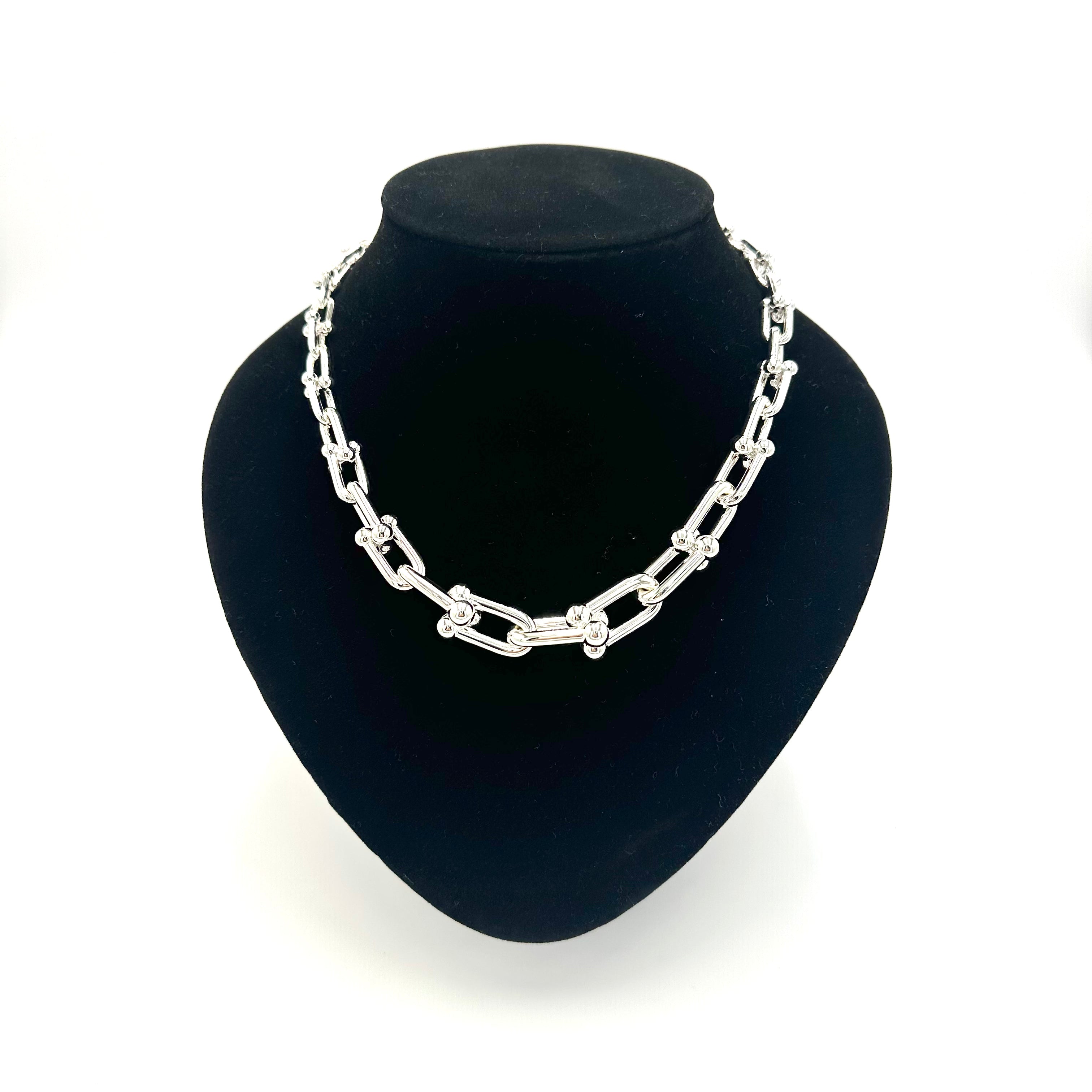 ハードウェア レイヤード エイテッド ネックレス s925 ハードウェア レイヤードチェーン ネックレス メンズ レディース