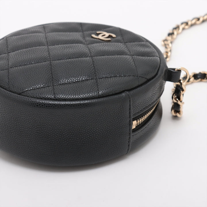 【ほぼ未使用】シャネル CHANEL マトラッセ チェーンショルダーバッグ ブラックゴールド