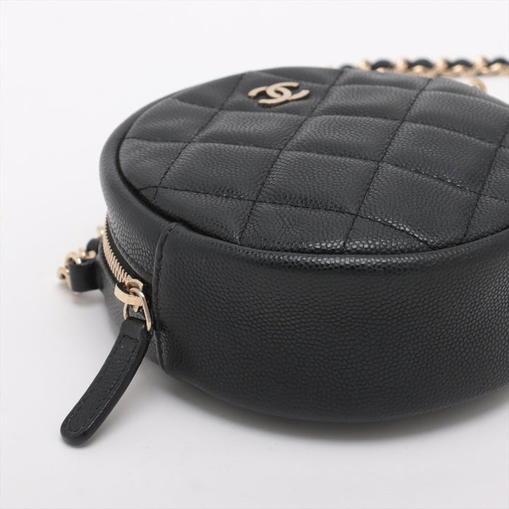 【ほぼ未使用】シャネル CHANEL マトラッセ チェーンショルダーバッグ ブラックゴールド