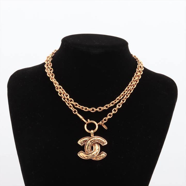 シャネル ココマーク マトラッセ 3856 ネックレス GP ゴールド