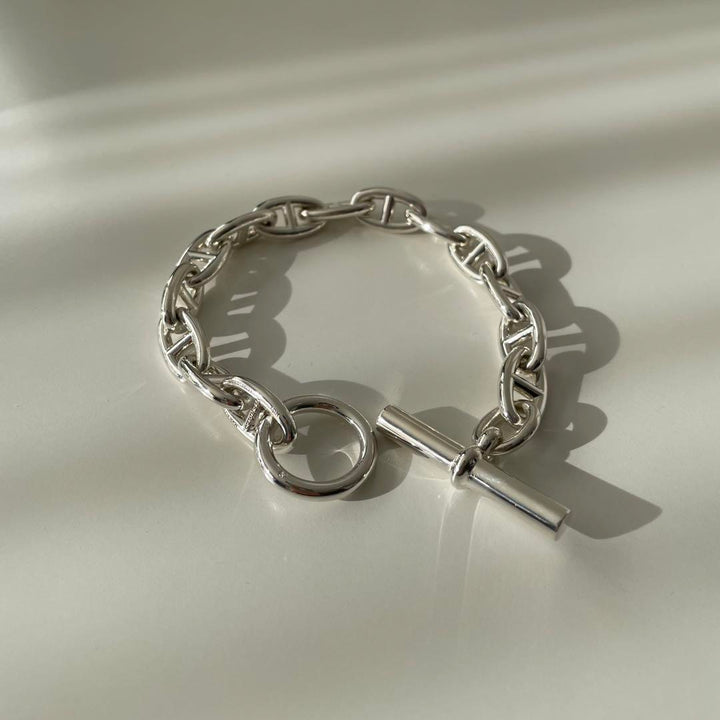 エルメス  シェーヌダンクル GM 14コマ 【鑑定書付】 HERMES ブレスレット