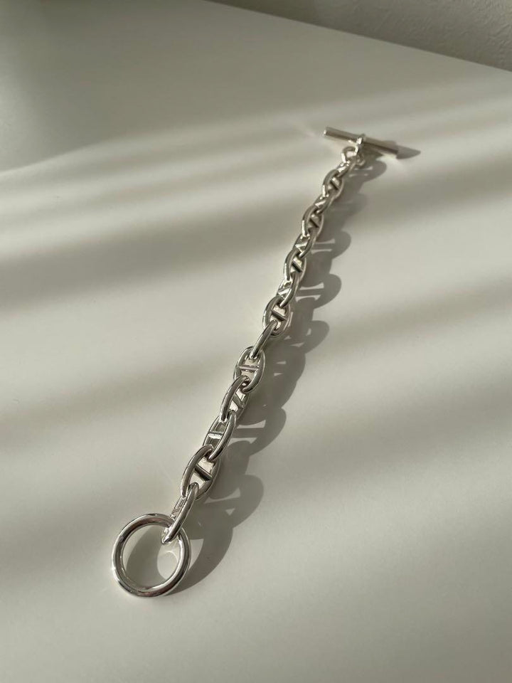 エルメス  シェーヌダンクル GM 14コマ 【鑑定書付】 HERMES ブレスレット