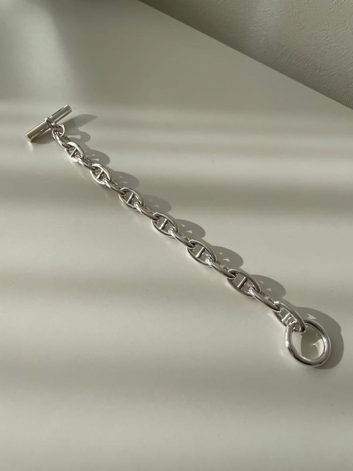 エルメス  シェーヌダンクル GM 14コマ 【鑑定書付】 HERMES ブレスレット