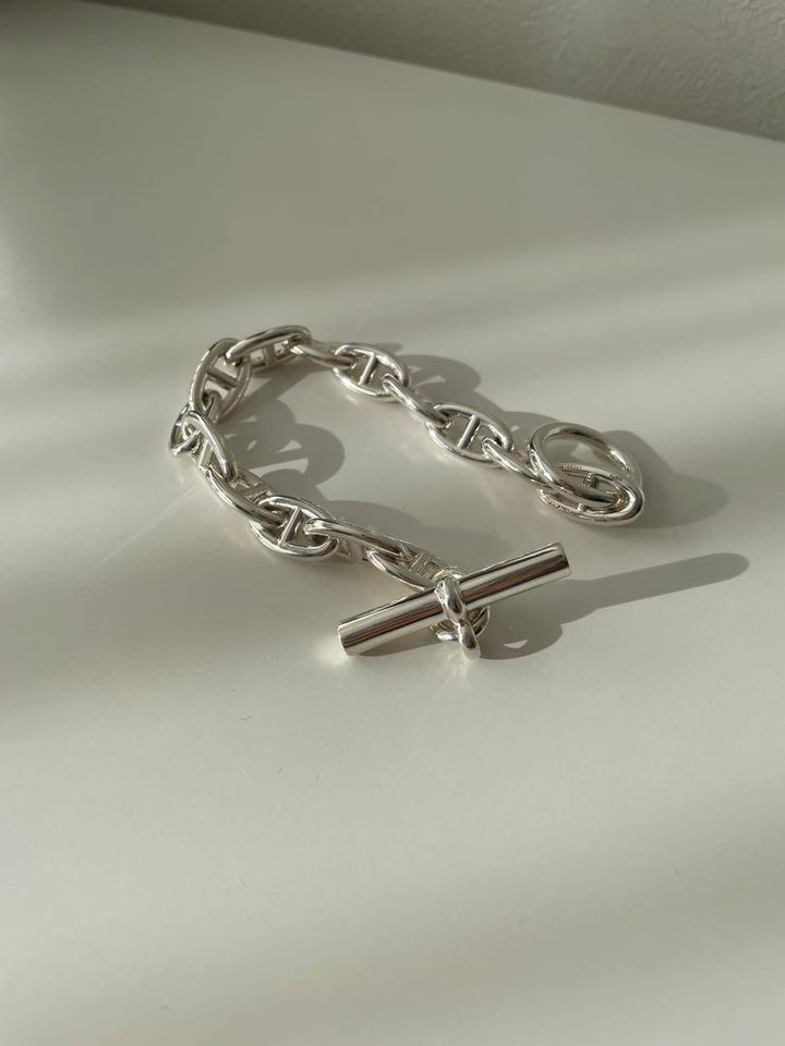 エルメス  シェーヌダンクル GM 14コマ 【鑑定書付】 HERMES ブレスレット