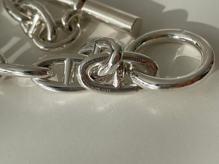 エルメス  シェーヌダンクル GM 14コマ 【鑑定書付】 HERMES ブレスレット