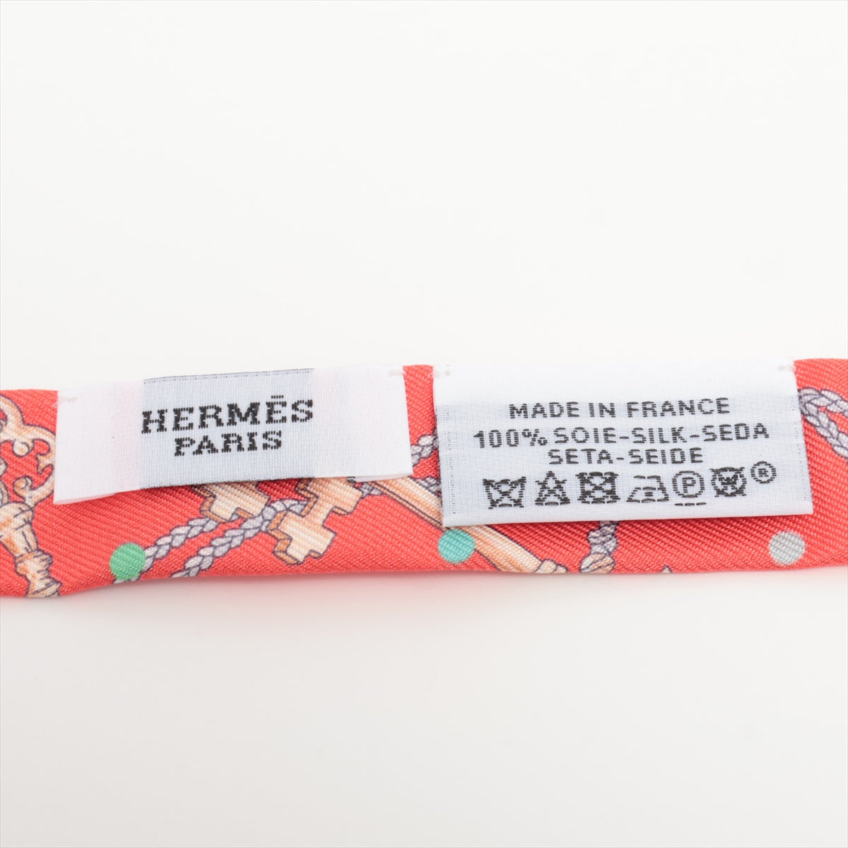 エルメス HERMES ツイリードール LES CLES 鍵 スカーフ シルク レッド