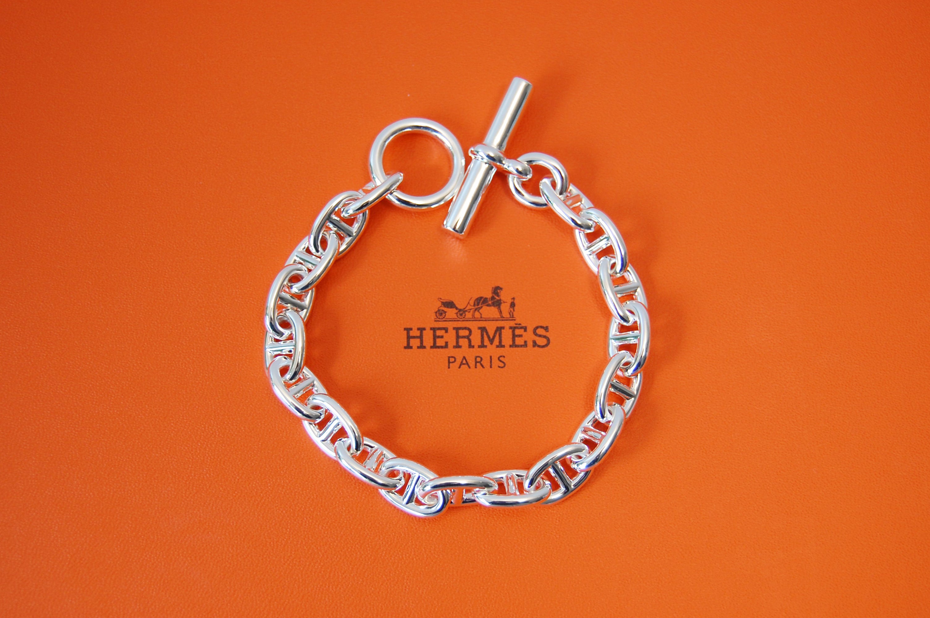 HERMES（エルメス） シェーヌダンクル mm 18 Silver H101994B 00018 鑑定書付き