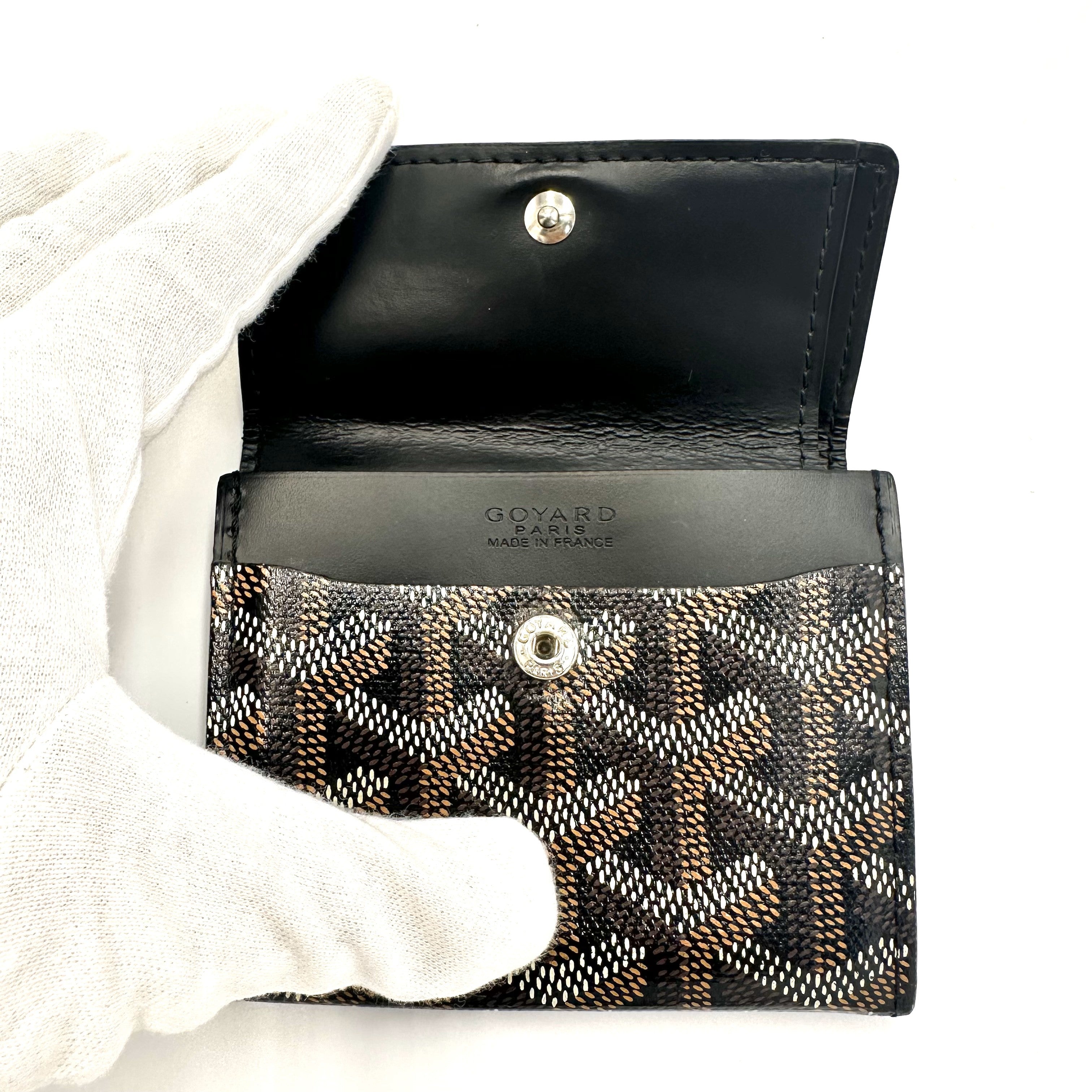 ゴヤール　レザーケース マリニー購入証明書付き ゴヤール GOYARD マリニーウォレット レザー コインケース ブラック