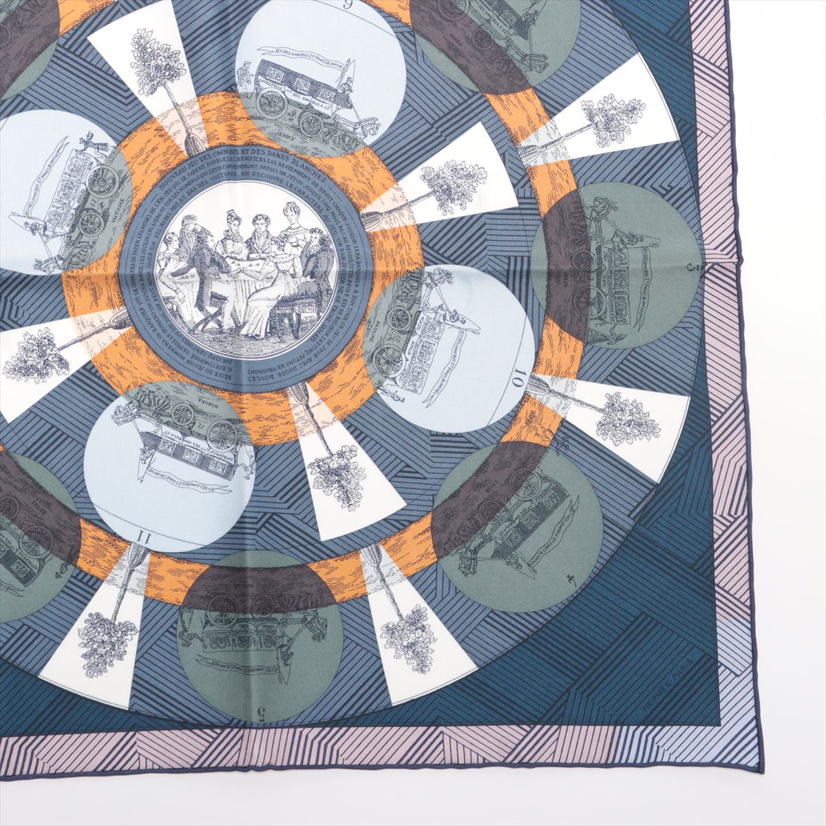 エルメス カレ45 オムニバスと白い貴婦人のゲーム スカーフ